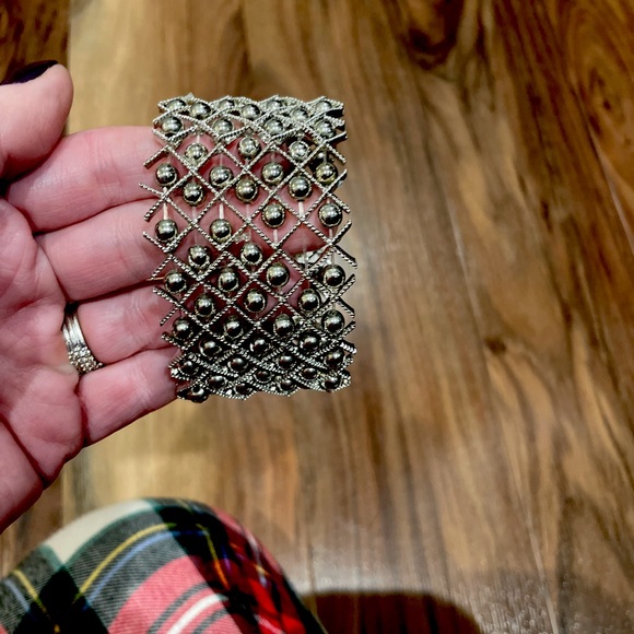 Wide Silver Beaded Bracelet - Picture 4 of 4